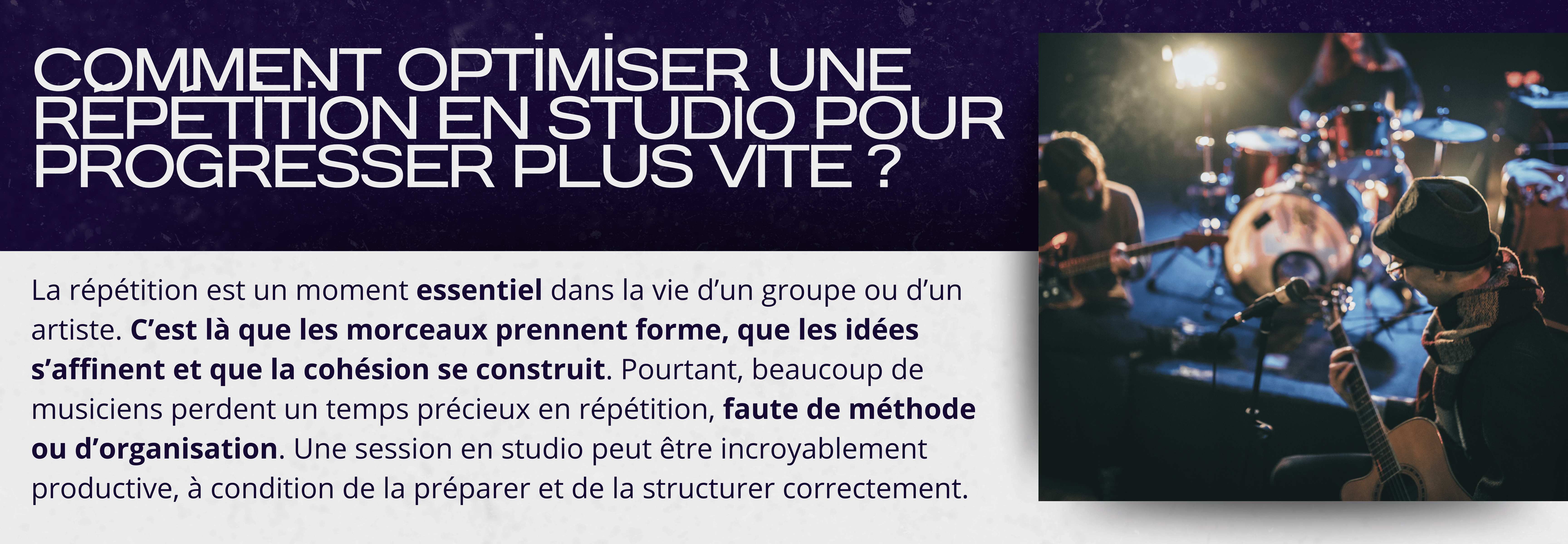 Comment optimiser une répétition en studio pour progresser plus vite ? La répétition est un moment essentiel dans la vie d’un groupe ou d’un artiste. C’est là que les morceaux prennent forme, que les idées s’affinent et que la cohésion se construit. Pourtant, beaucoup de musiciens perdent un temps précieux en répétition, faute de méthode ou d’organisation. Une session en studio peut être incroyablement productive, à condition de la préparer et de la structurer correctement.